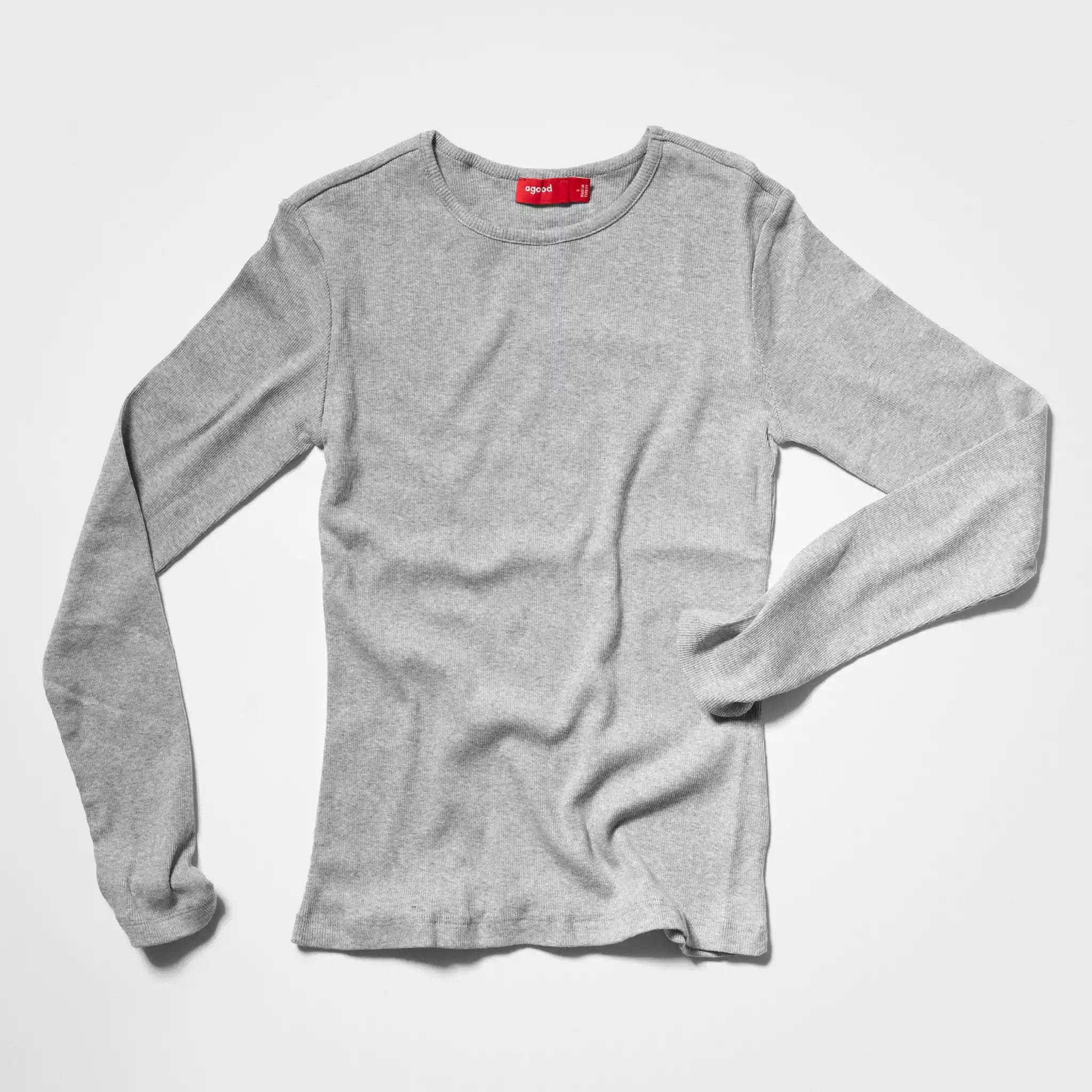 Grey Long-Sleeved T-Shirt Made from Organic Cotton