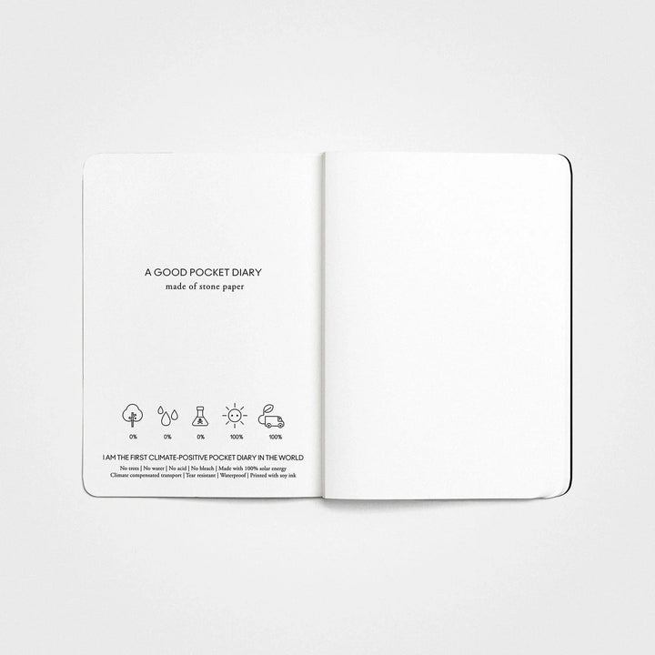 Pocket Notebook A6 - Stone Paper, Charcoal Black