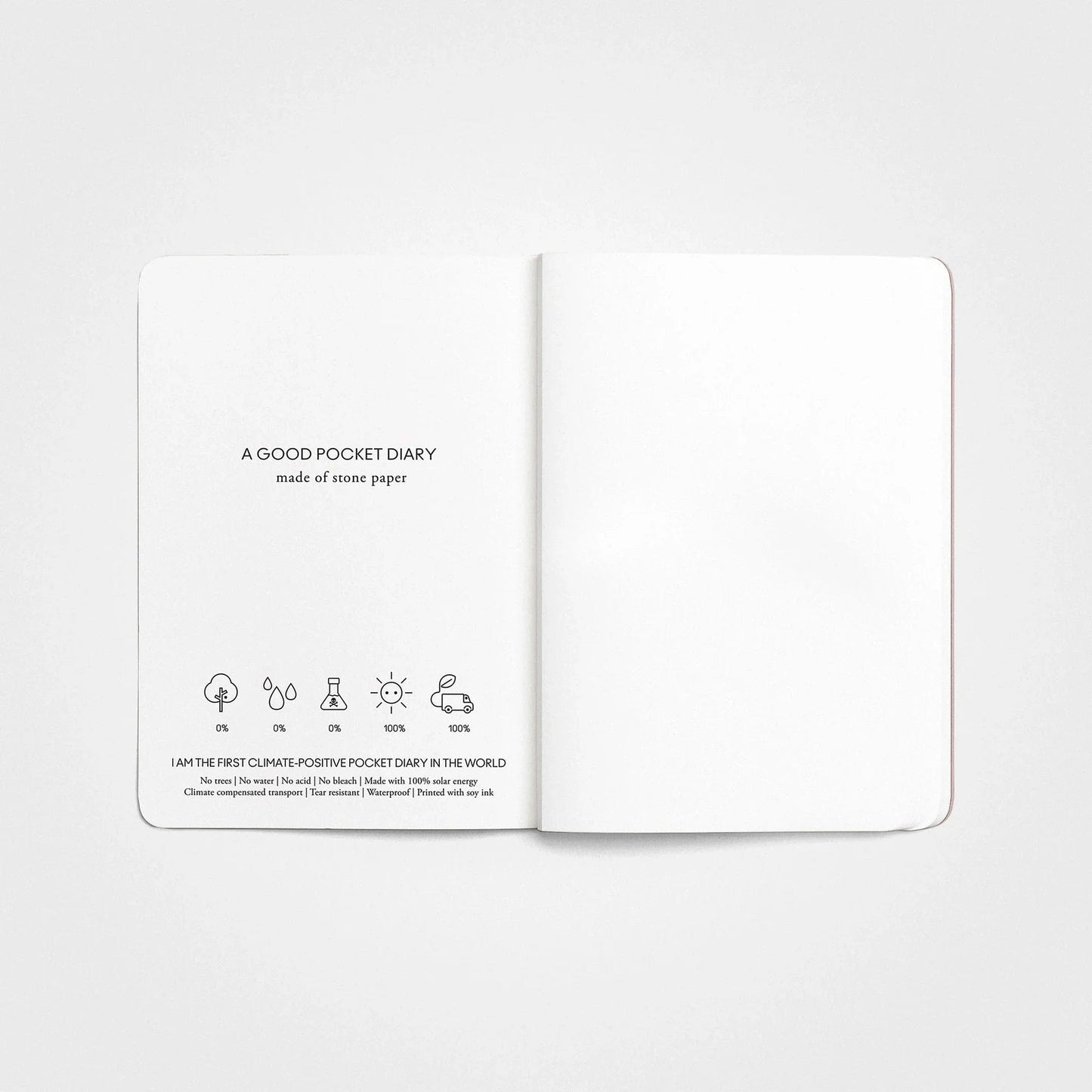 Taschen-Notizbuch A6 – Steinpapier, Dusty Pink