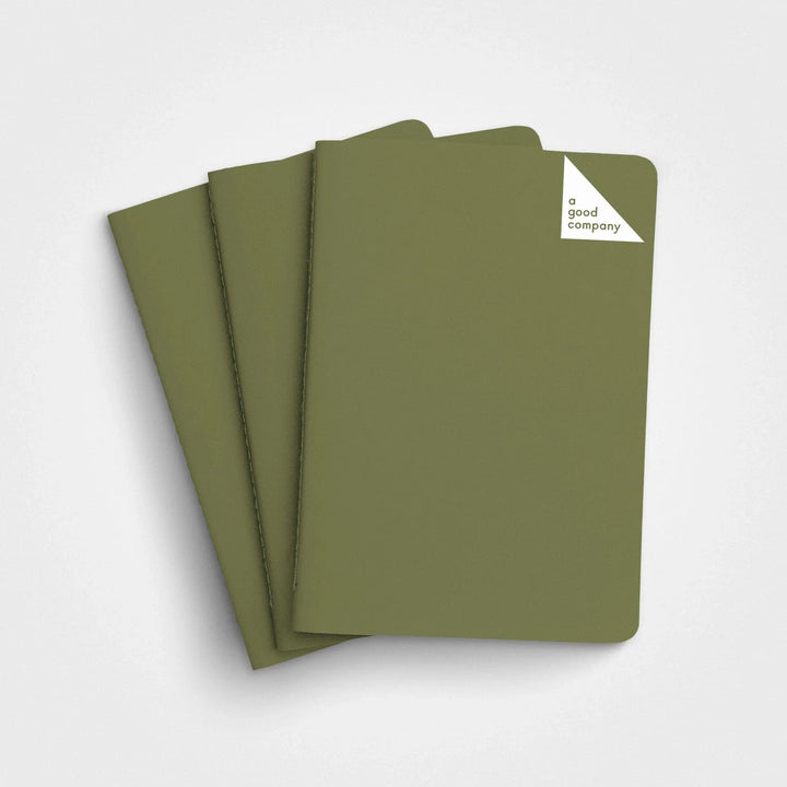 Anteckningsbok i fickformat A6 - Stenpapper, Grass Green