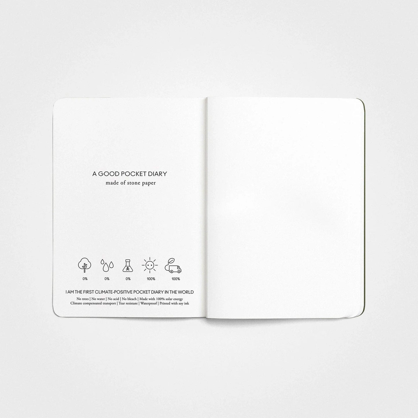 Taschen-Notizbuch A6 – Steinpapier, Grass Green