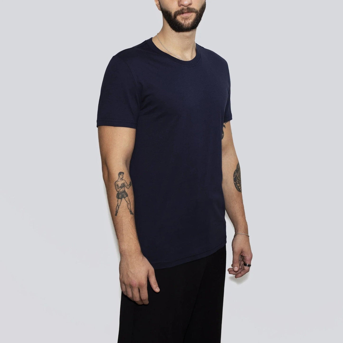 Herren Biobaumwoll-T-Shirt, Mitternachtsblau