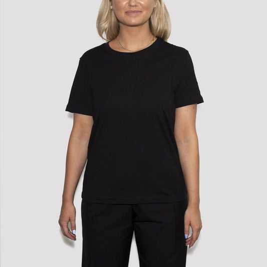 T-shirt i återvunnen bomull för kvinnor, Black