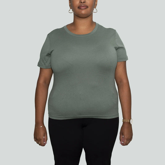 Damen Biobaumwoll-T-Shirt, Salbei