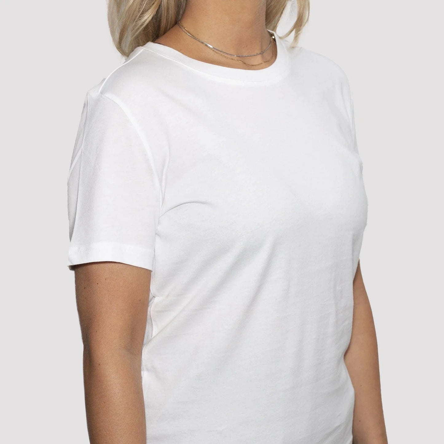 T-shirt i återvunnen bomull för kvinnor, White