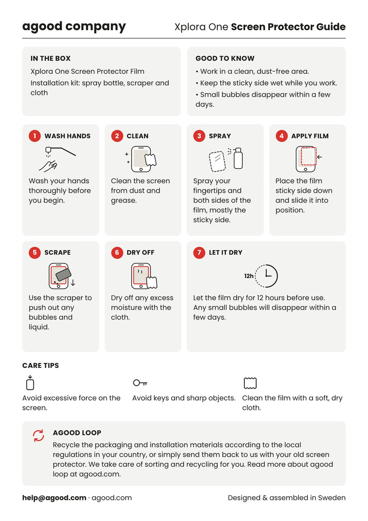 Preview of the Xplora One Screen Protector Guide