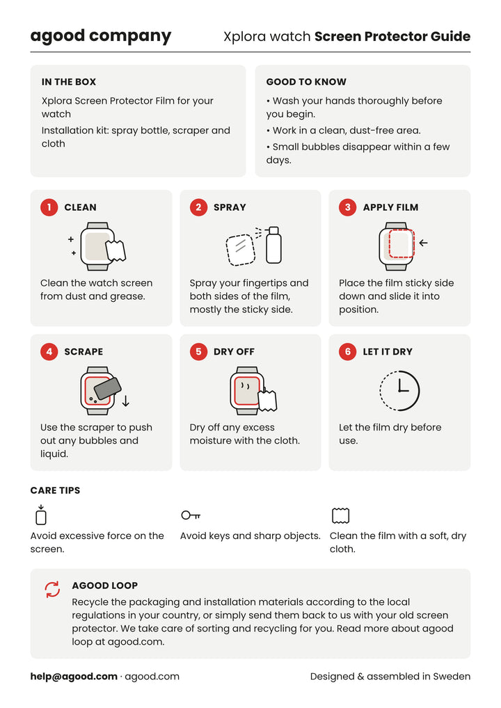 Preview of the Xplora watch Screen Protector Guide